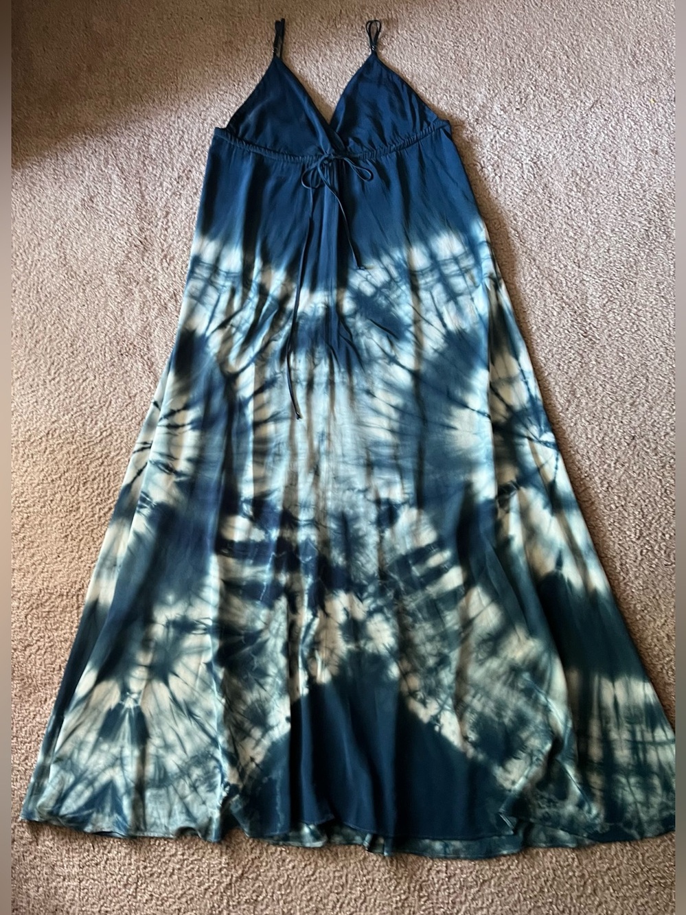 Gypsy 05 Silk Tie-Dye Boho Maxi Dress Sz Medium Resortwear